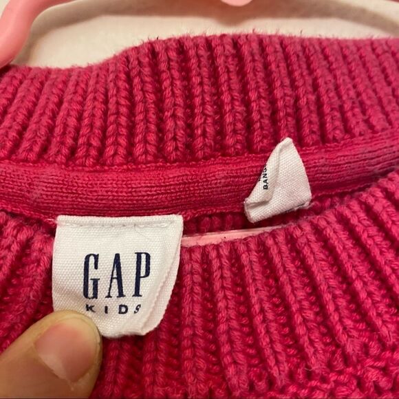 Gap kids Girl’s hot pink chunky cable knit thick fisherman sweater M 5-6 old - Picture 5 of 9